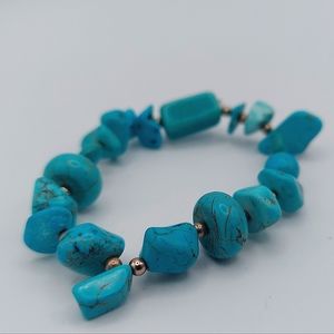 Vintage Turquoise oval chip nugget bracelet
